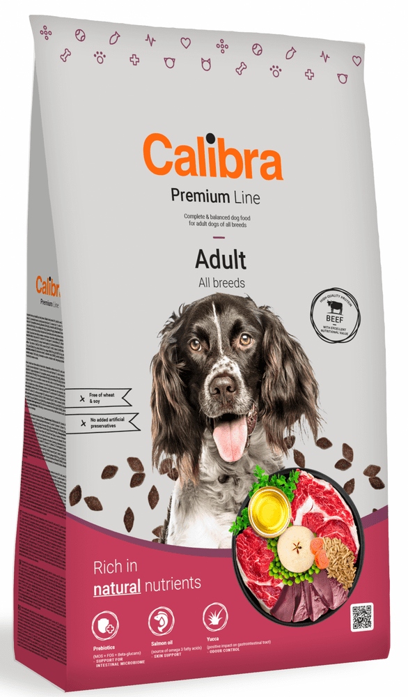 Levně Calibra Dog Premium Adult Beef krmivo pro dospělé psy všech plemen 12kg