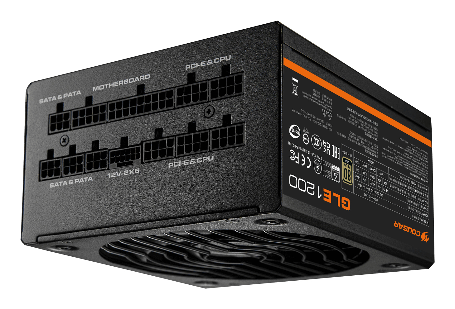 COUGAR Zasilacz GLE 1200, 80 Plus Gold, 1200W, Konstrukcja modułowa — 17