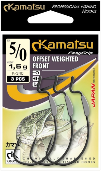 Haki Kamatsu Offset Weighted Front #5/0 3 szt.