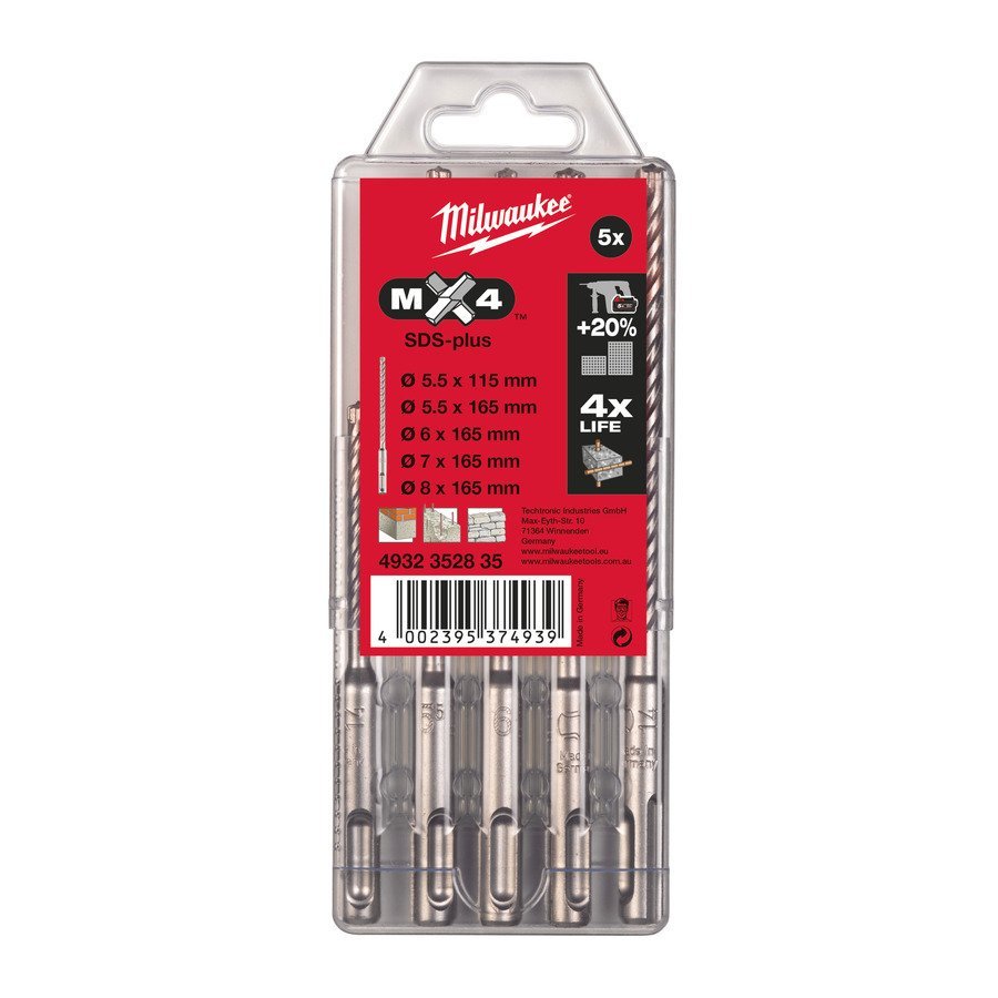 Zestaw wierteł do betonu SDS-Plus 5,5-8mm Milwaukee 4932352835