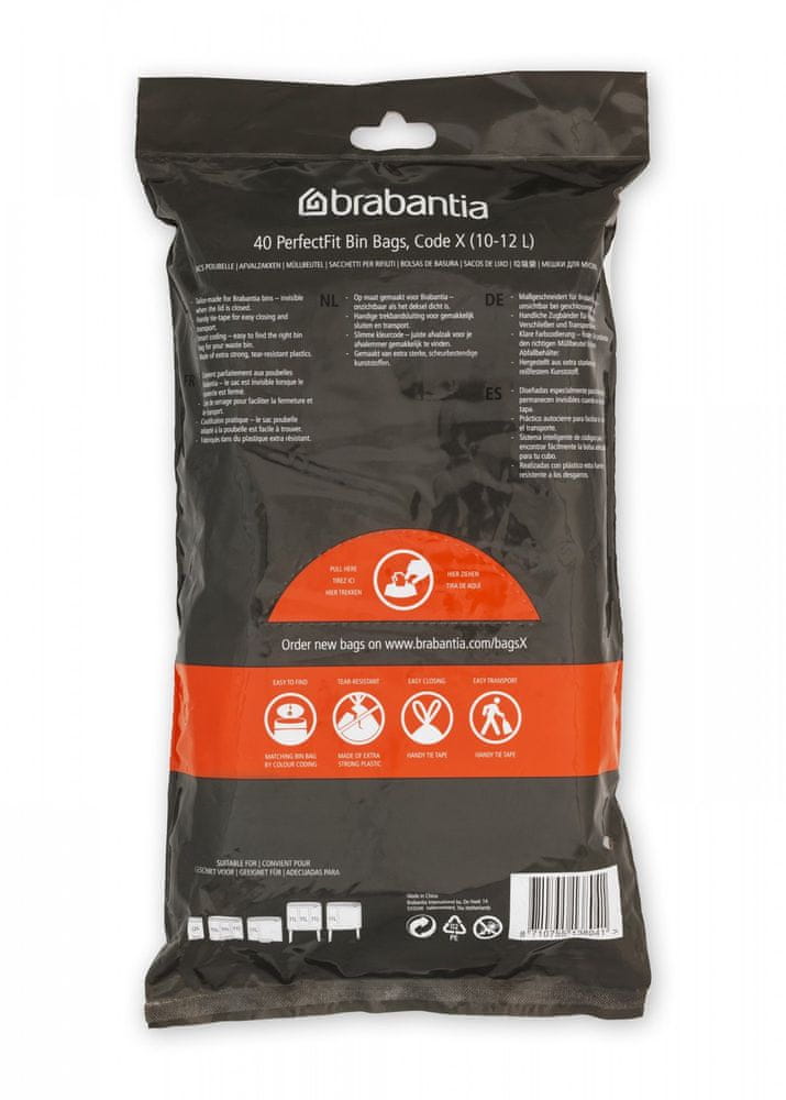 Levně Sáčky na odpadky 12 l (40 ks) Bílé Brabantia Perfectfit 138041