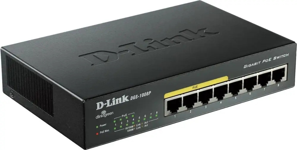 Prepínač D-Link DGS-1008P