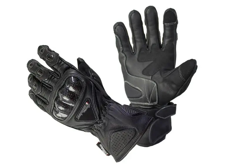 Rukavice moto Cap kožené dlouhé černé 2XL