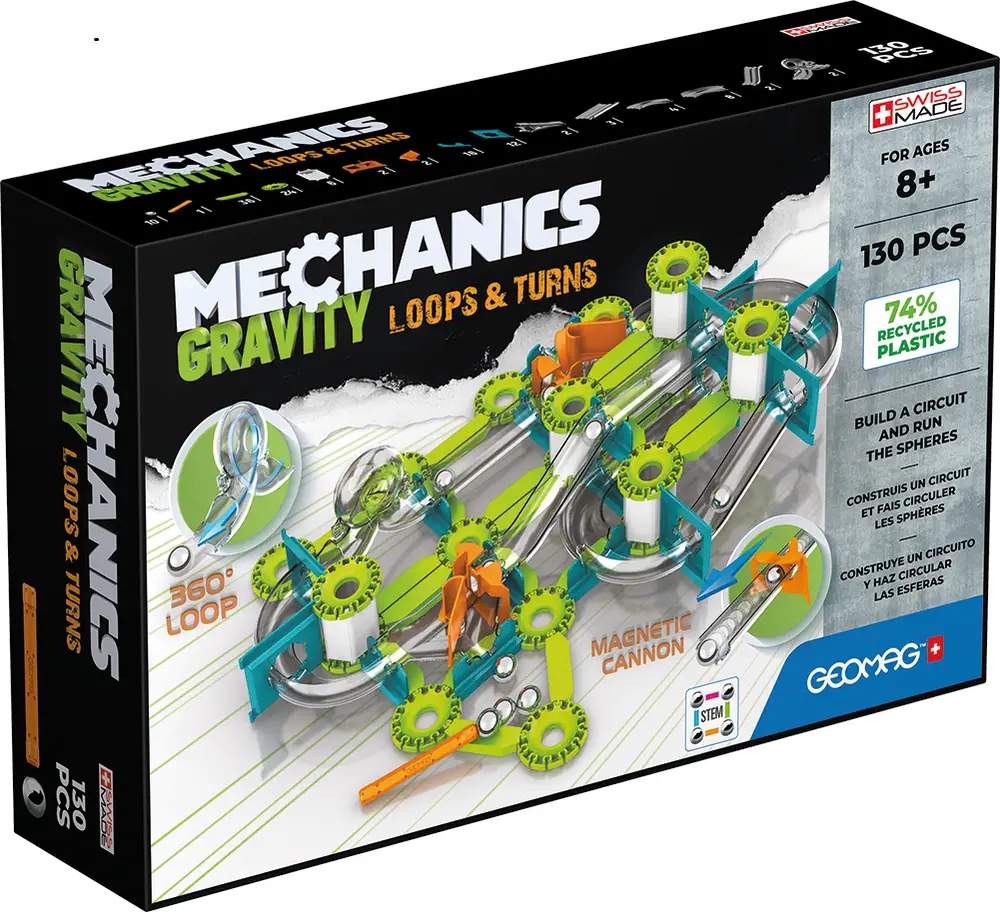 Geomag Klocki Magnetyczne Mechanics Gravity RE Loops & Turns 130 el
