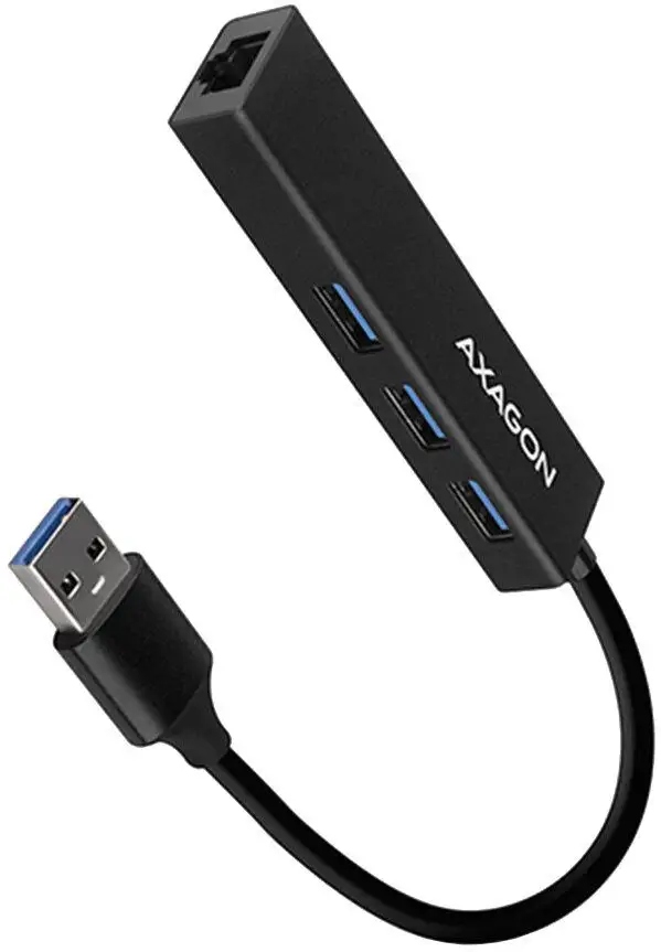 Axagon Karta sieciowa HMA-GL3A 3x Usb-a Glan, USB3.2 Gen 1 hub, metalowy,