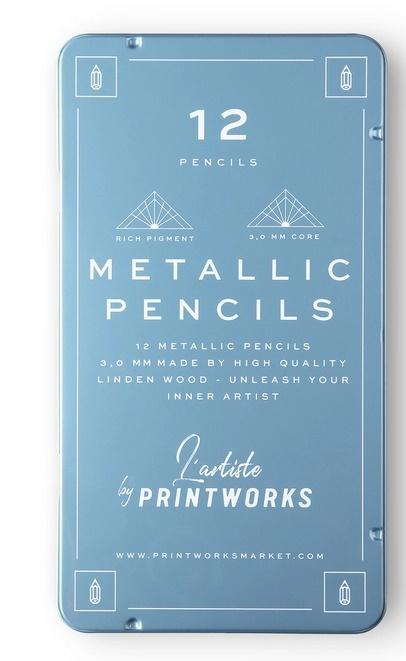 Pastelky Printworks metallic 12 barev