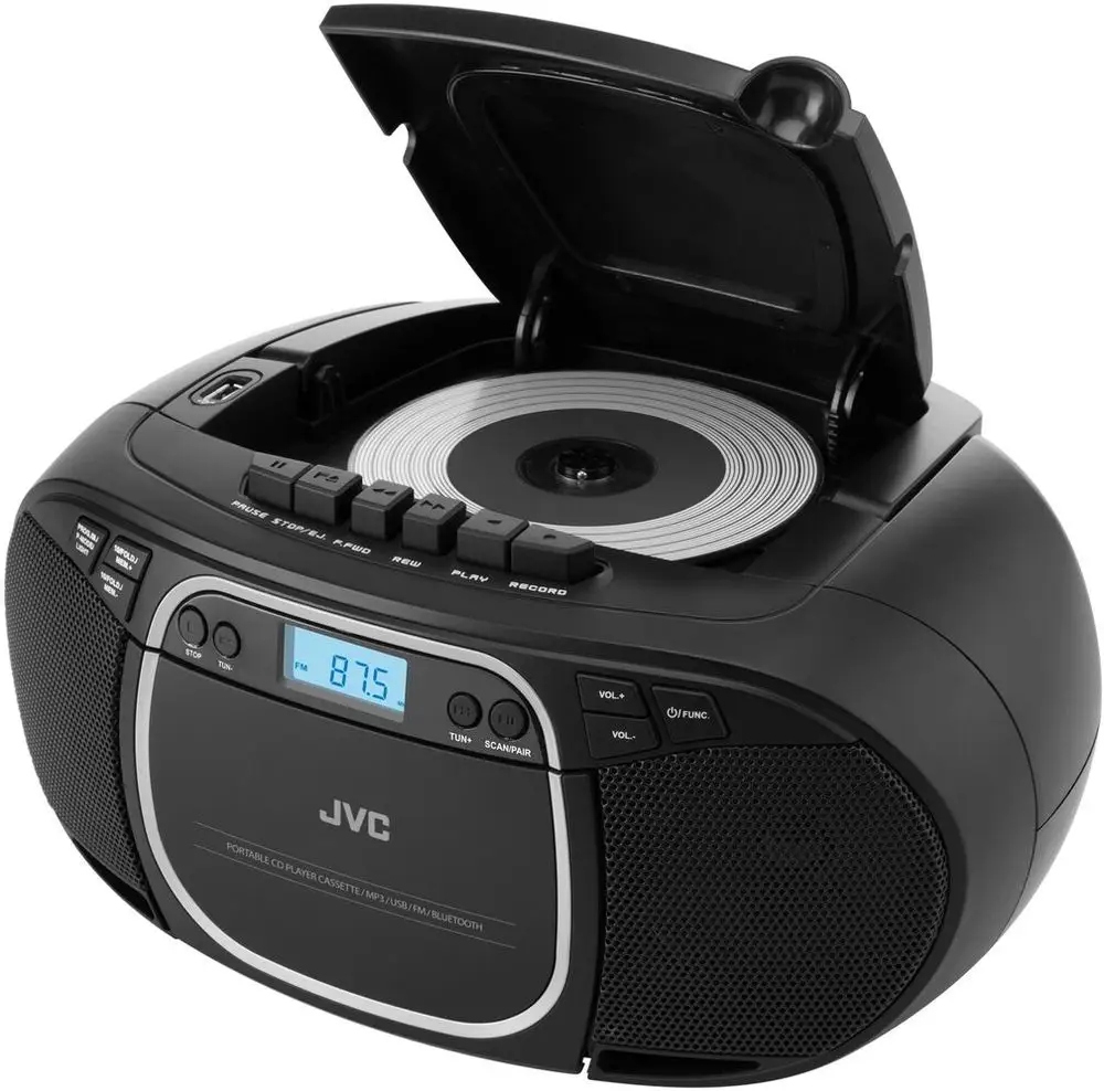 Boombox Jvc Radiopřehrávač CD Usb LCD displej MP3 Rádio černá RC-E451B