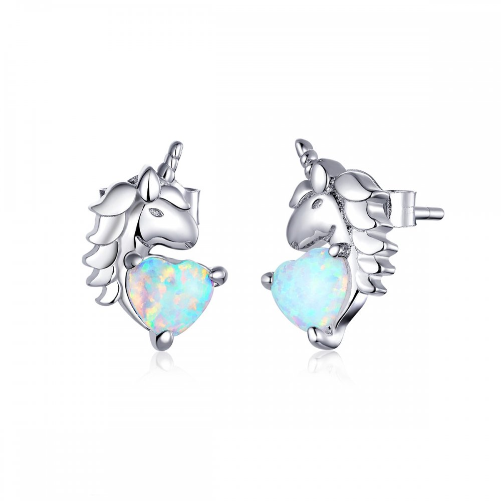 2 x Stříbrné Náušnice Náušnice Jednorožci Stříbro 925
