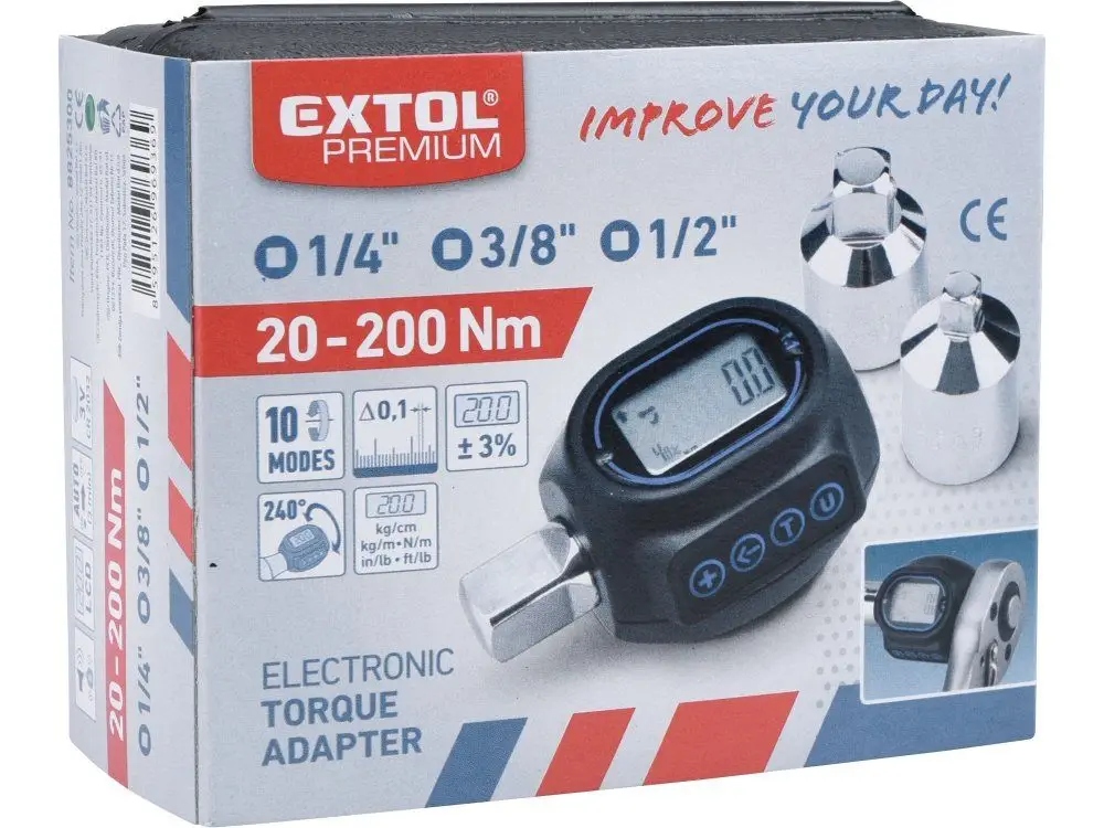 Adaptér momentový Extol Premium (8825300) digitálny, 1/2