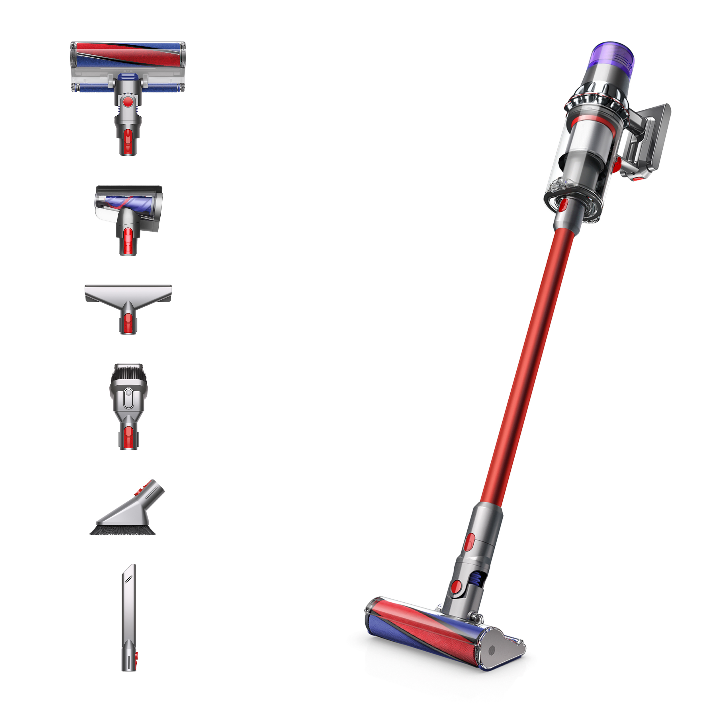 Vertikálny vysávač Dyson V11 Fluffy Nikel/Červený, vymeniteľný akumulátor