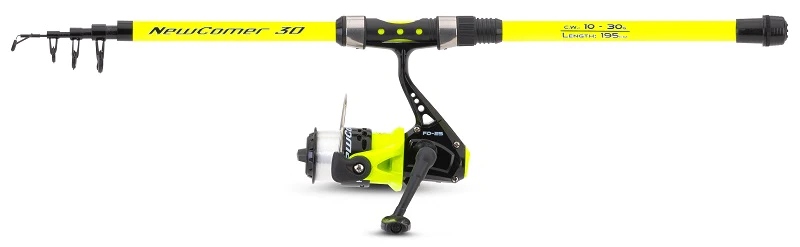 Żółta Wędka Z Kołowrotkiem Sanger Newcomer II 195 10-30G