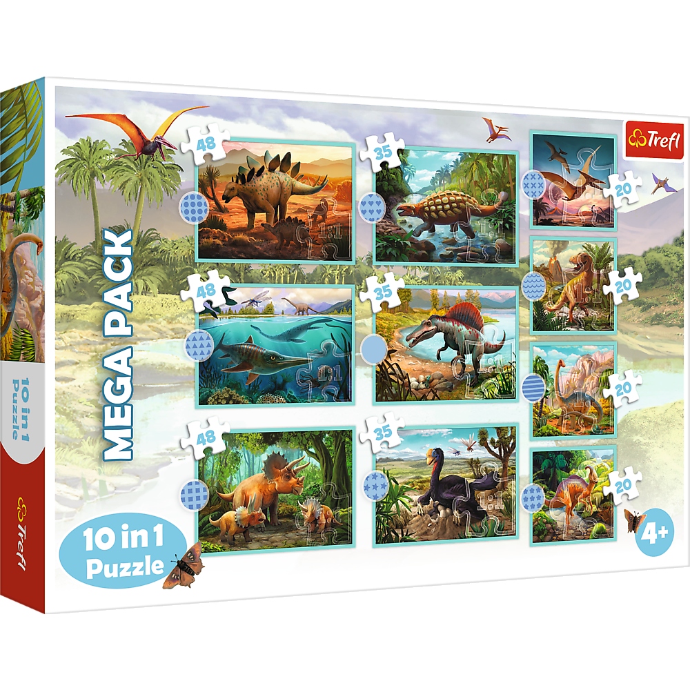 PUZZLE 10W1 W ŚWIECIE DINOZAURÓW TREFL