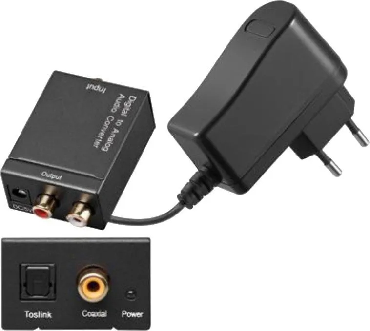 Konwerter Premiumcord z sygnału cyfrowego Spdif i optycznego Toslink na 2x