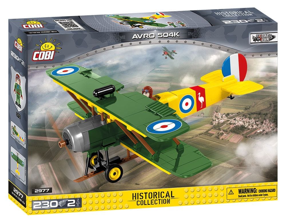Klocki Cobi 2977 Brytyjski samolot Avro 504 K 230