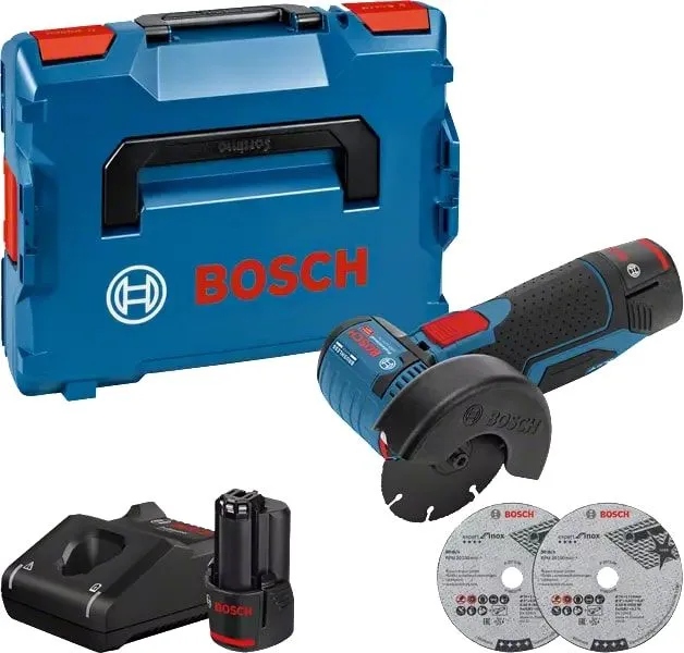 Bosch Gws 12V-76 Szlifierka kątowa 2x3Ah L-boxx