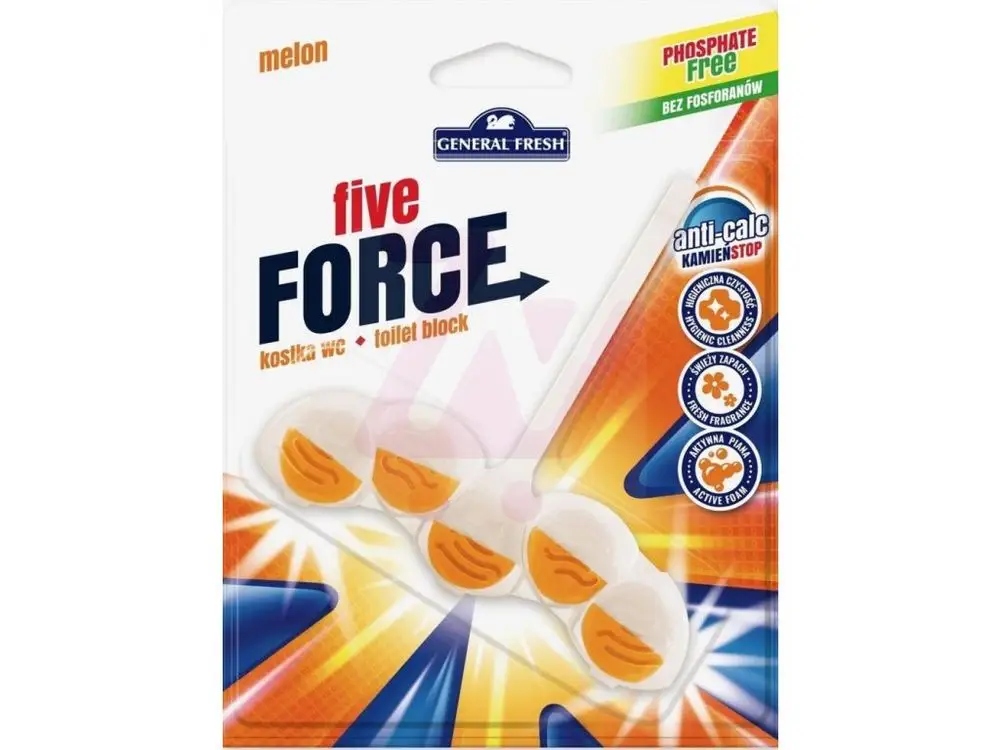Levně 10 x General Fresh, Wc kostka, Five-force, Meloun, 1 kus