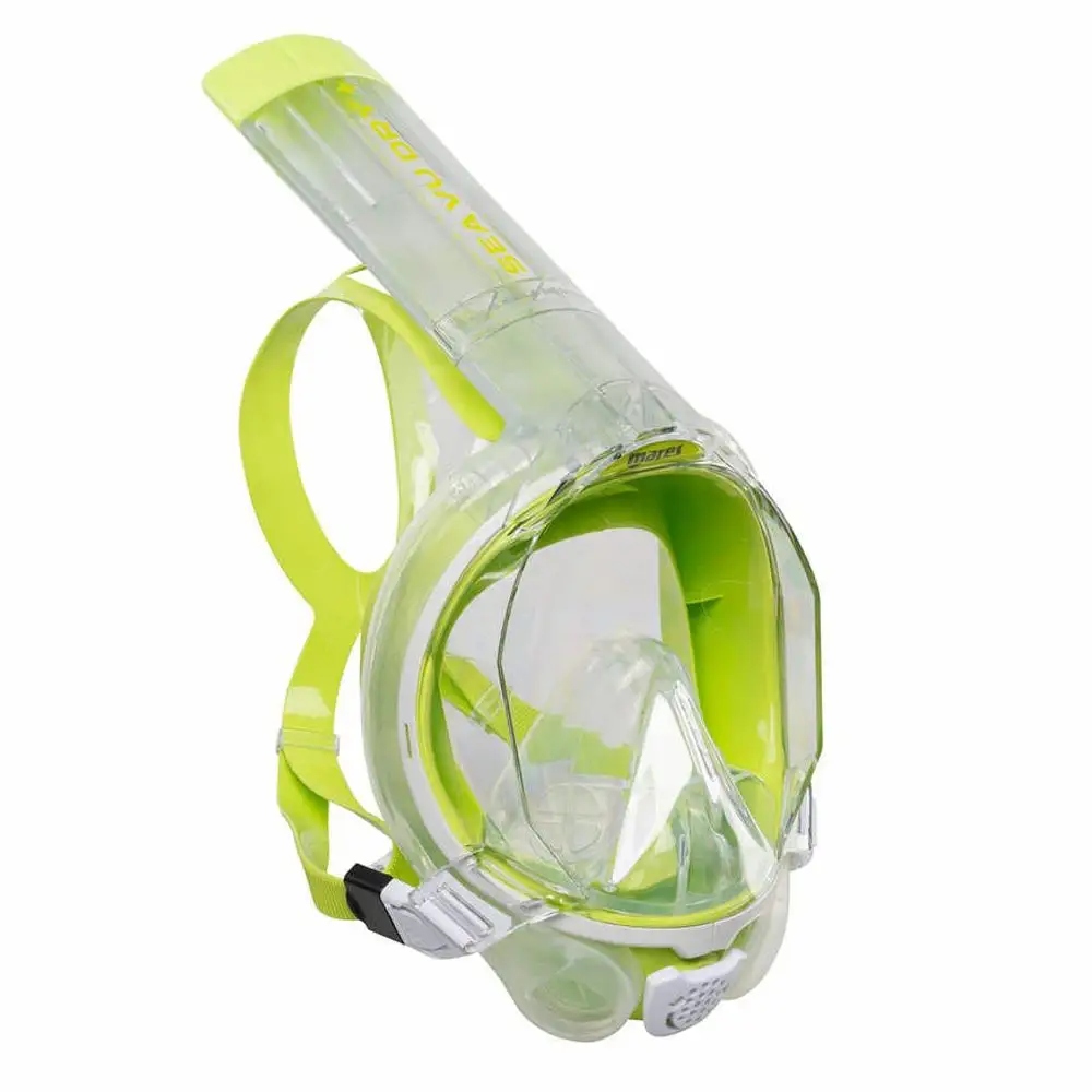 Maska do snurkowania snorkelingu pełnotwarzowa Mares Sea Vu Dry+ limonkowy