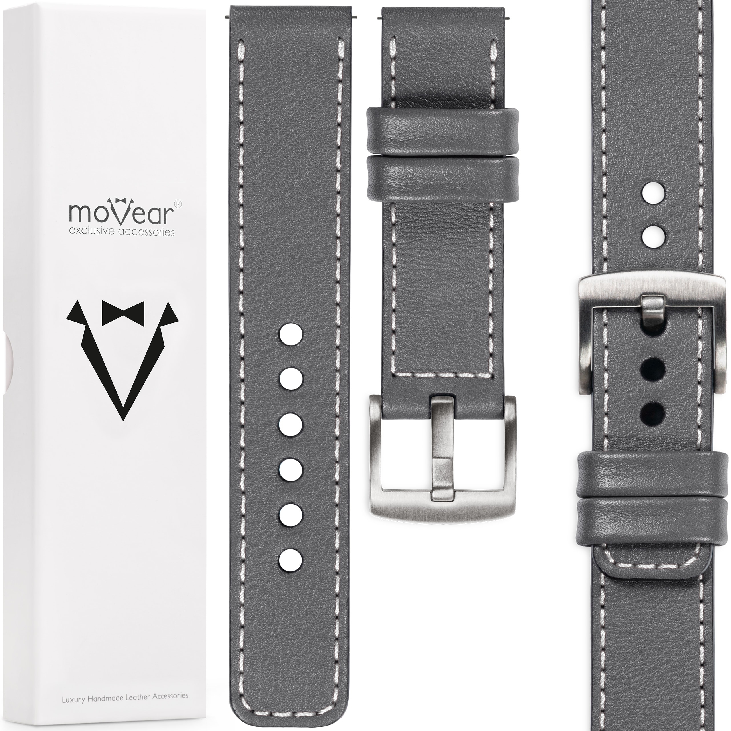Exkluzivní řemínek 20 mm pro hodinky, elegantní a stylový, šedý