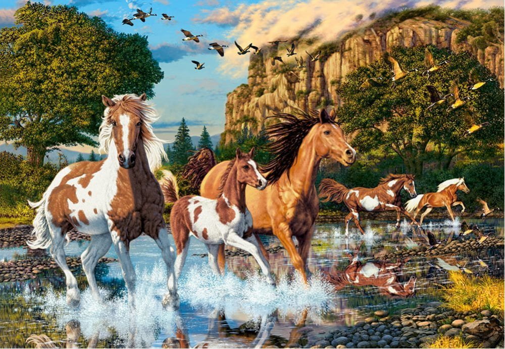 

Puzzle 1000 Góry Zwierzęta Konie Mustang Castor