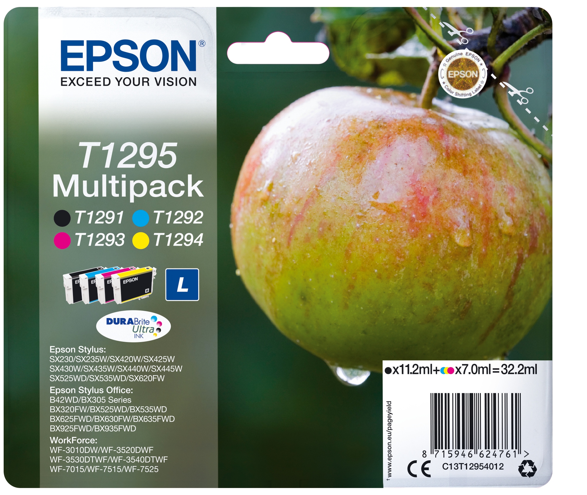 Tusz Epson T1295 czarny (black), czerwony(magenta), niebieski (cyan), żółty