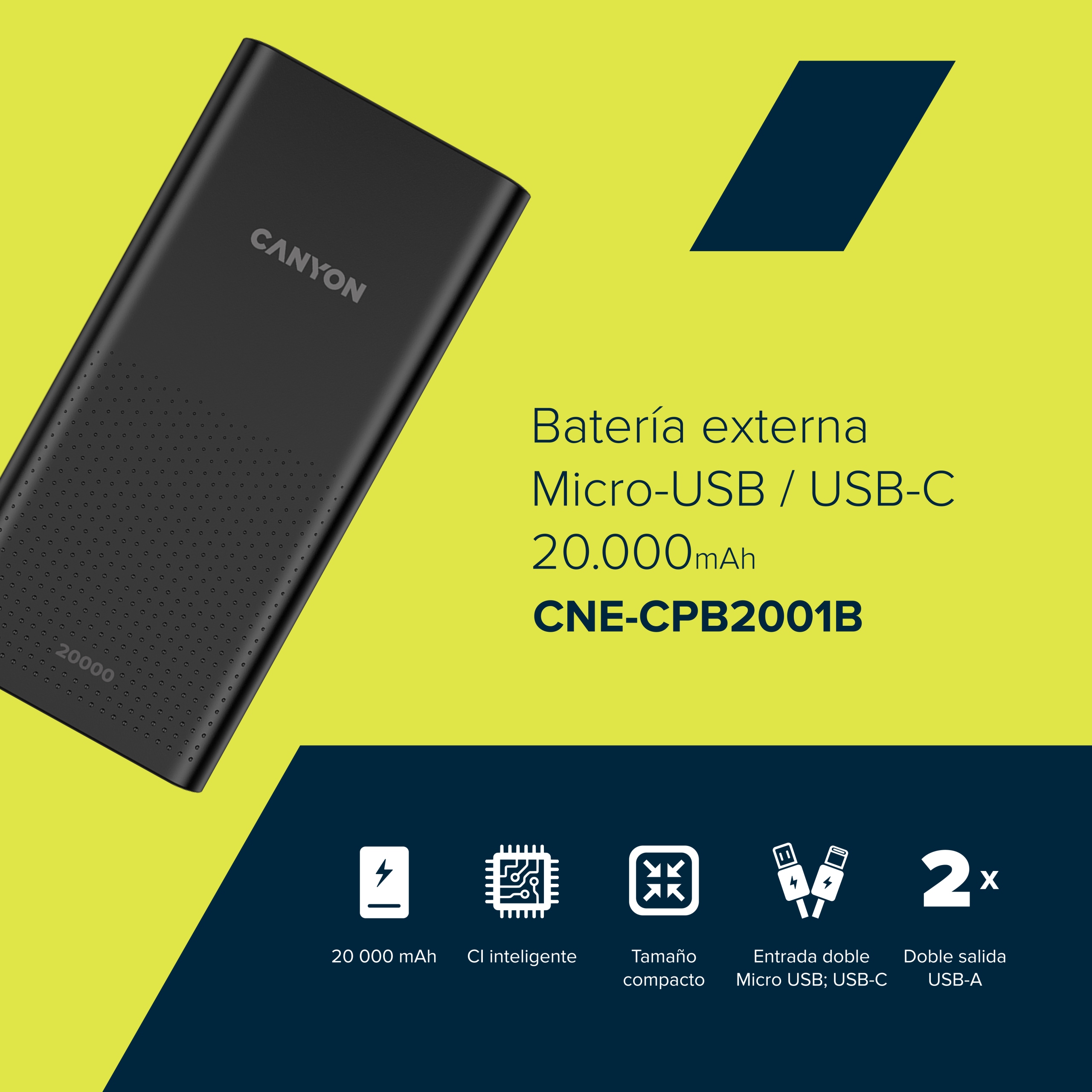 CANYON Powerbank PB-2001 20000 mAh Czarny — 11