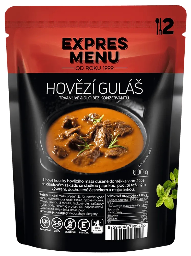 Levně Hovězí guláš 2 porce Expres Menu 600 g