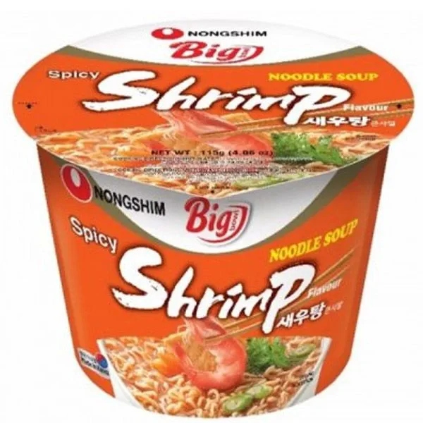 Levně 5 x Instantní polévka Spicy Shrimp Ramyun krevetová, pikantní, 115 g Nongshim