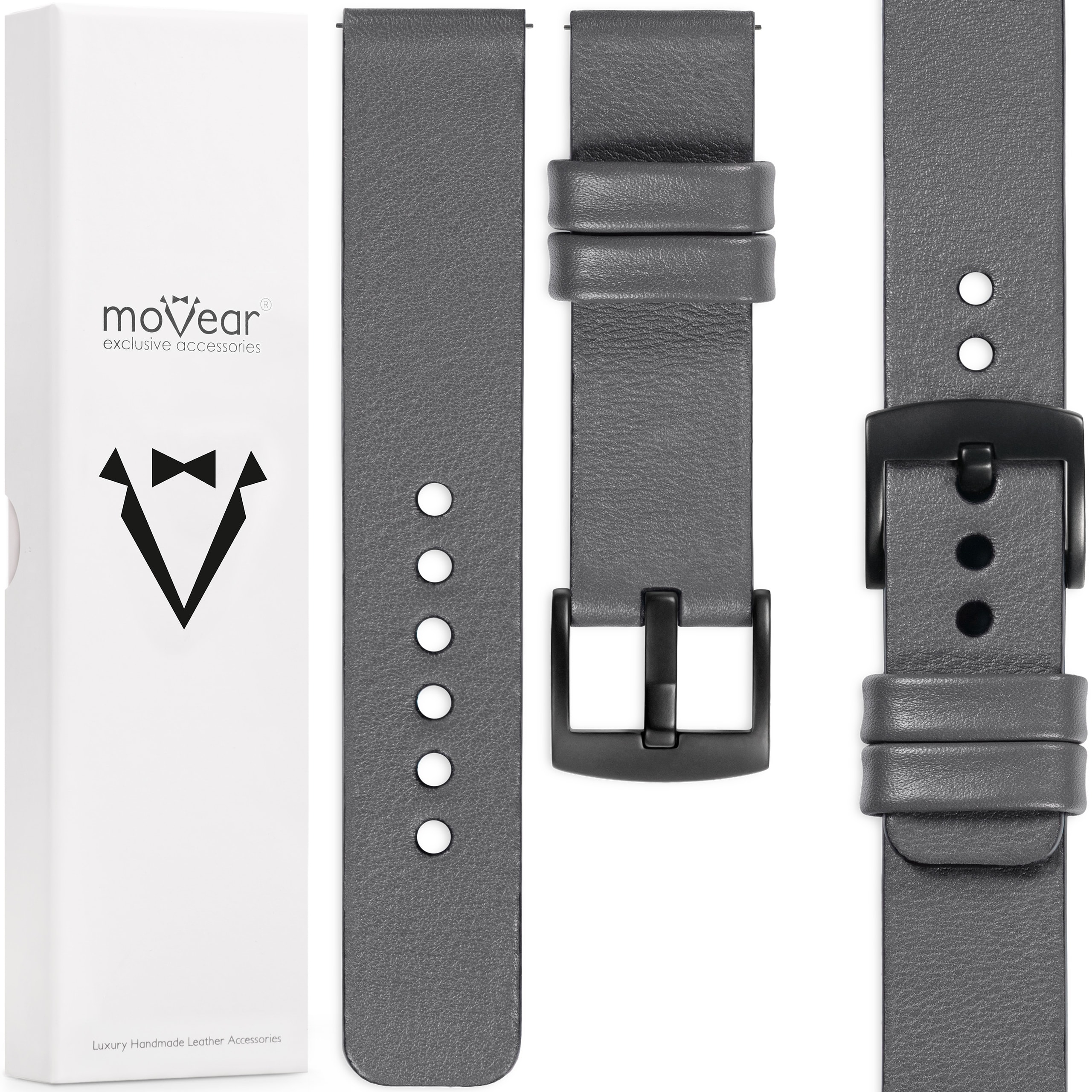 Řemínek 22 mm pro prémiové hodinky, exkluzivní kožený Polský Movear