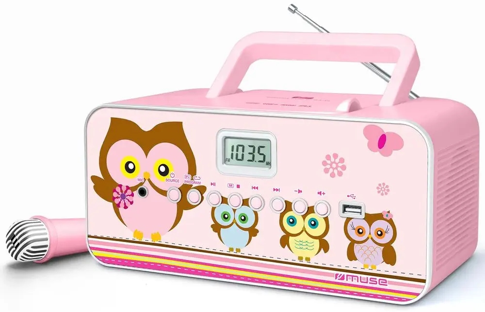 Muse M-29KP Przenośny radio odtwarzacz CD/MP3 z Usb 30 W Różowy