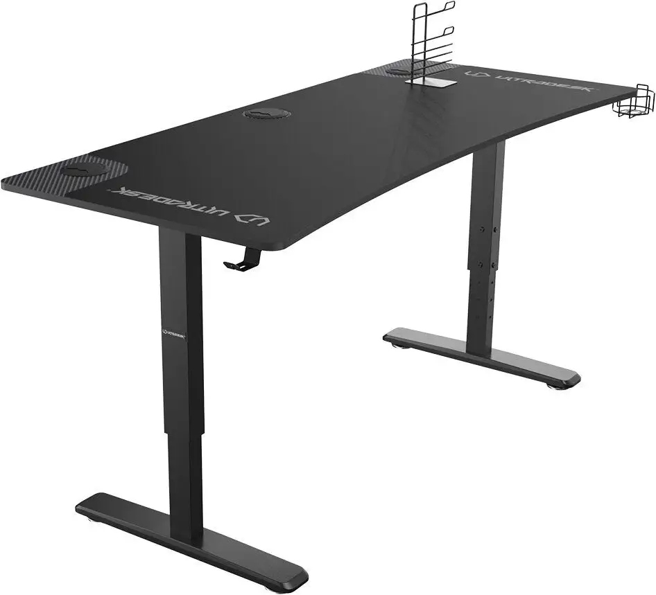 Biurko gamingowe Ultradesk CRUISER 160x70 cm czarne reg. wysokości 66-82 cm Materiał blatu płyta MDF