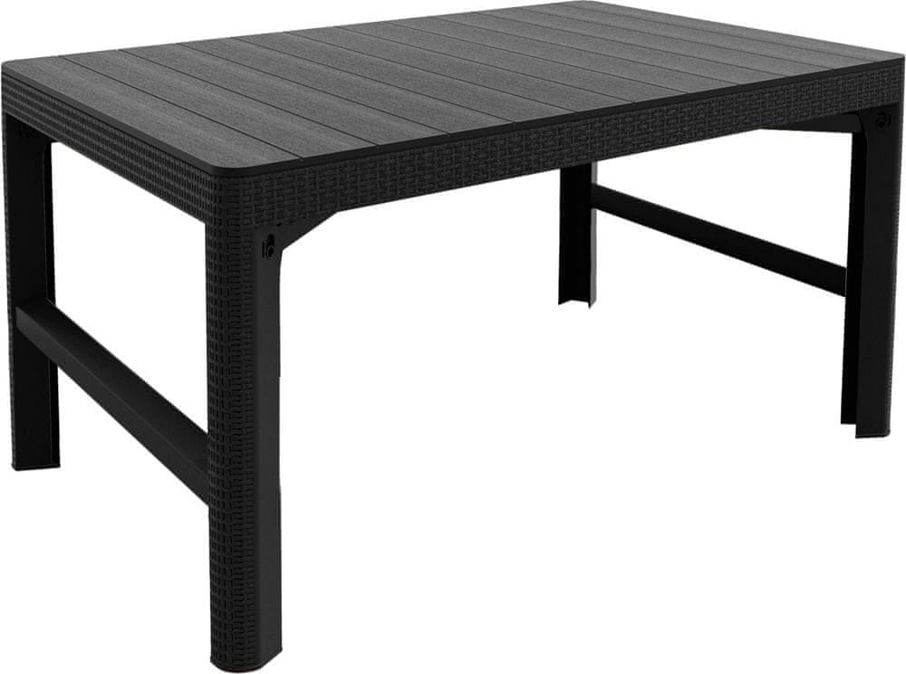 Keter Lyon rattan Stôl záhradný 116 x 72 cm grafit 232300