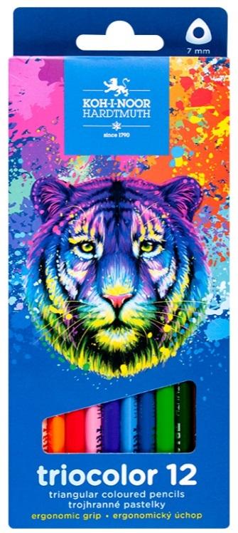 KREDKI TRIOCOLOR 3132 12 KOLORÓW 7 MM TYGRYS
