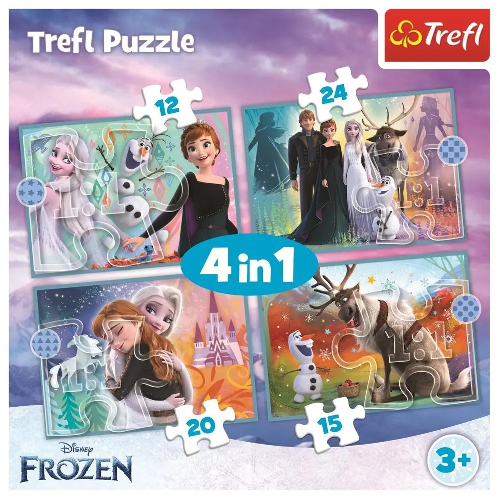 PUZZLE 4W1 NIEZWYKŁY ŚWIAT FROZEN 2 34381