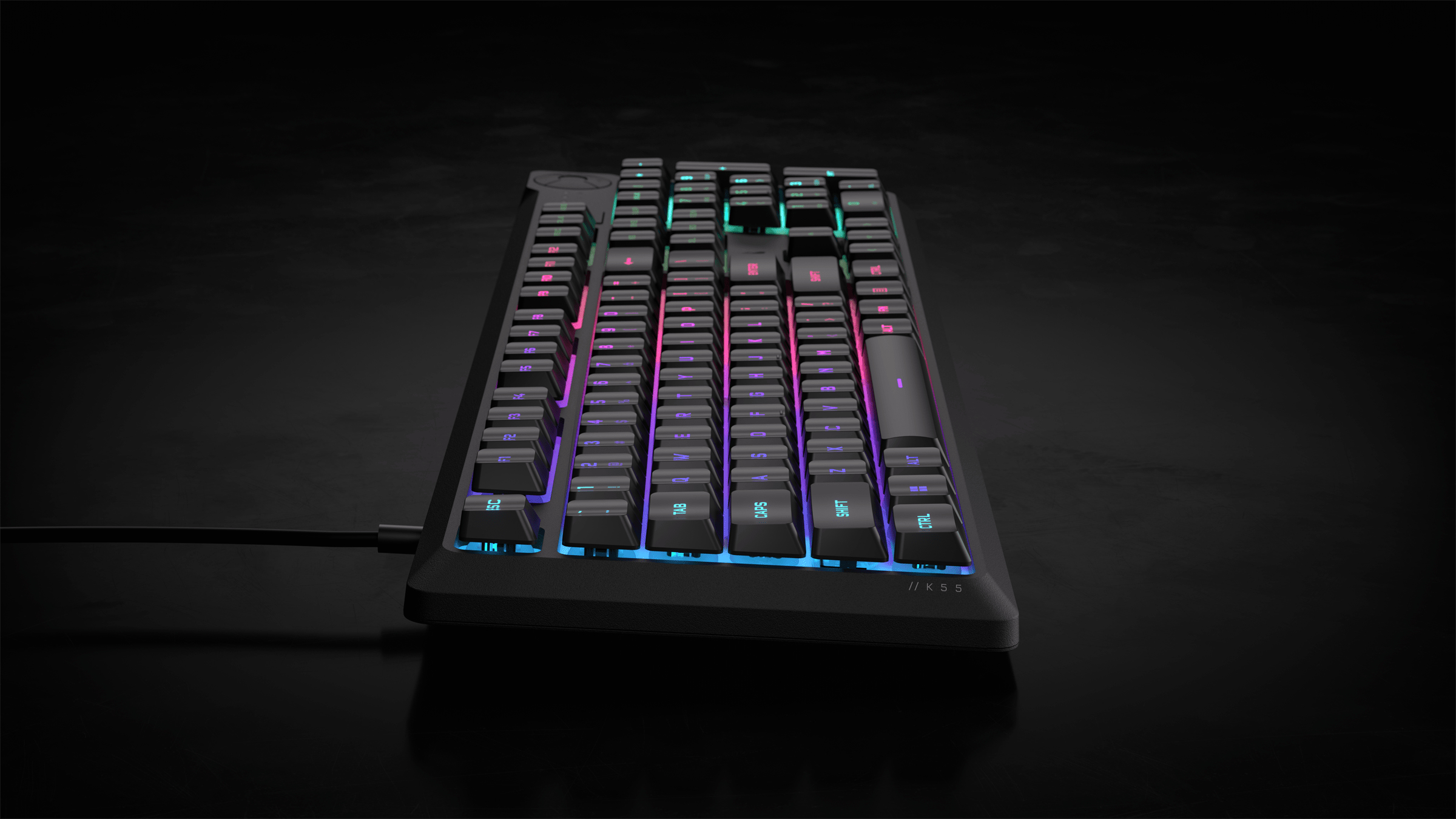 CORSAIR K55 CORE RGB Black, Fully customizable ten-zone RGB backlight — 12