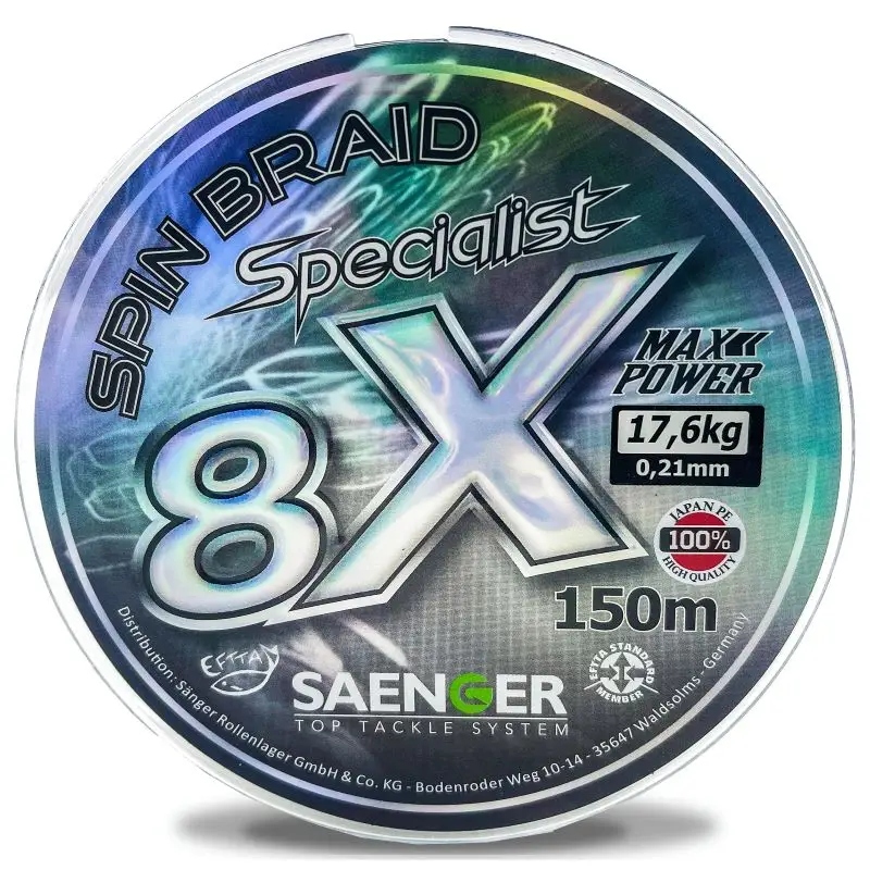 Plecionka Sanger Specialist 8X 150m Czarna 0,16mm/13,40kg
