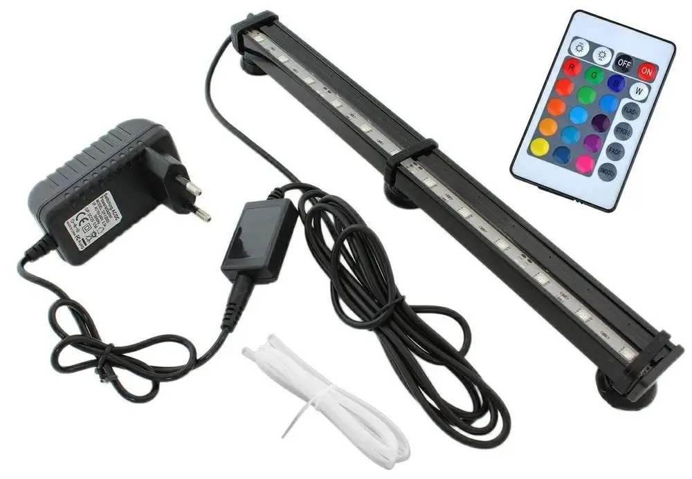 OŚWIETLENIE DO AKWARIUM BELKA LED RGB KURTYNA NAPOWIETRZAJĄCA 28cm