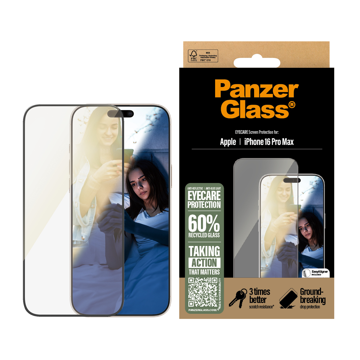 Szkło hartowane PanzerGlass EyeCare Screen Protector Ultra- Wide Fit na