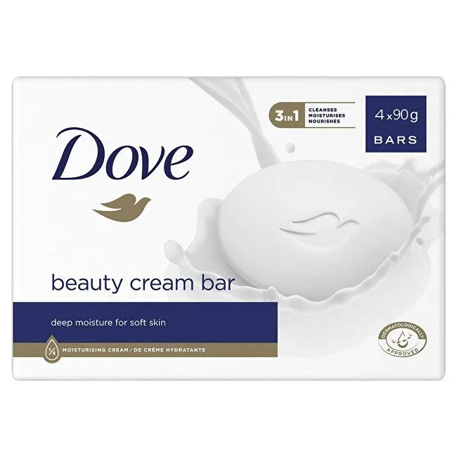 Dove Beauty Cream Bar mýdlo 3v1 krémová kostka 90g
