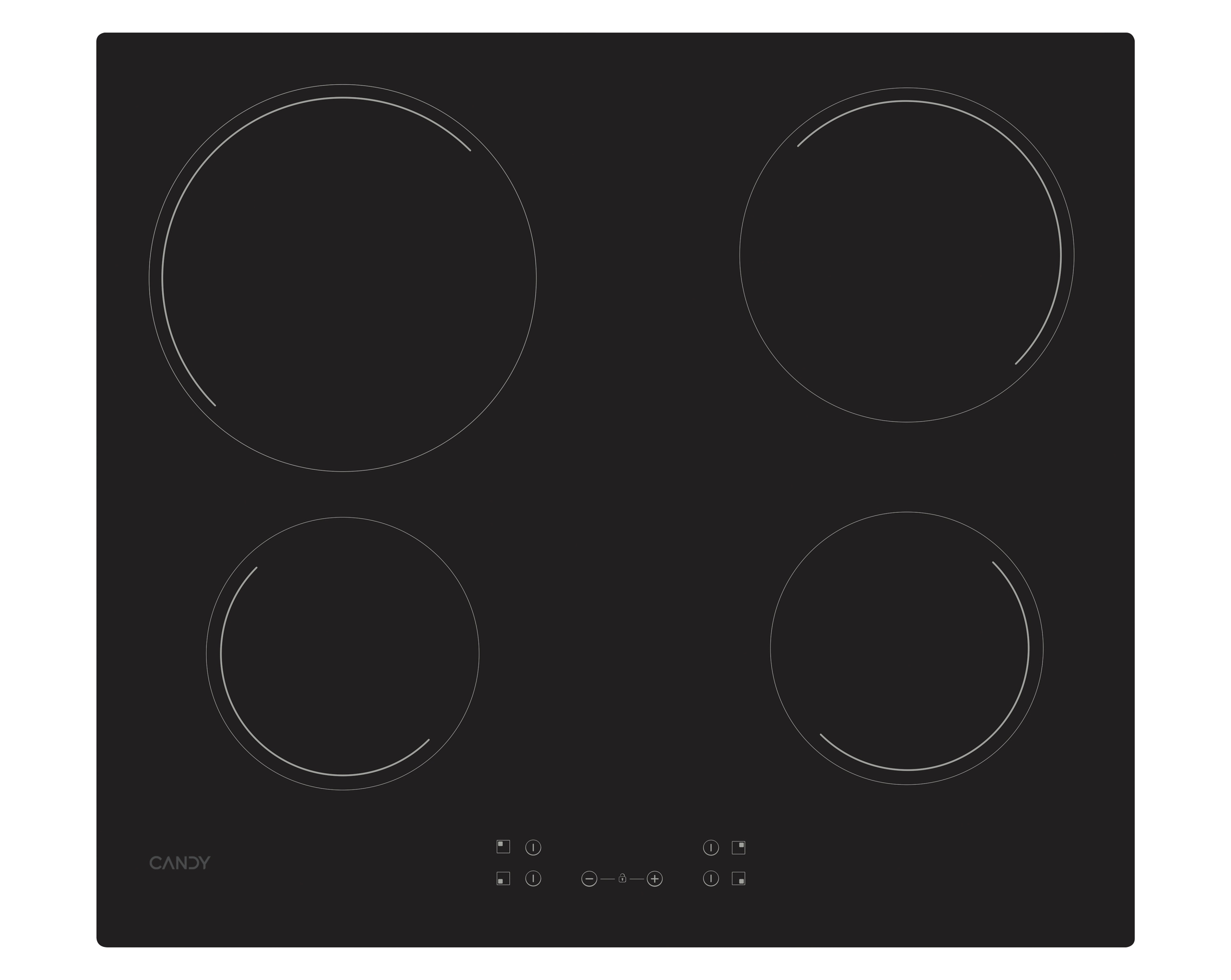 Płyta ceramiczna Candy CH64CCB/4U2 4 Pola Czarny