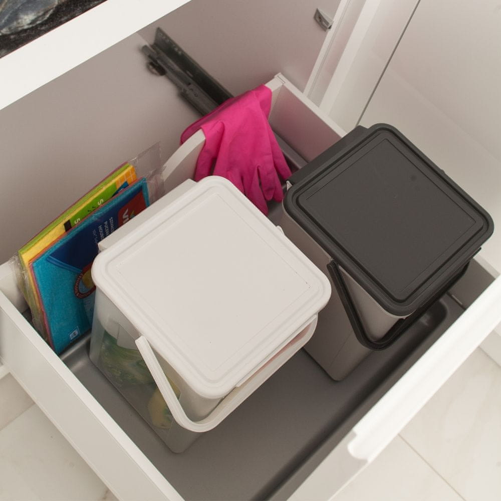 Pojemnik Koszyk na proszek kapsułki detergenty Rotho 9 l Przezroczysty Cechy dodatkowe pokrywa (wieko) uchwyt