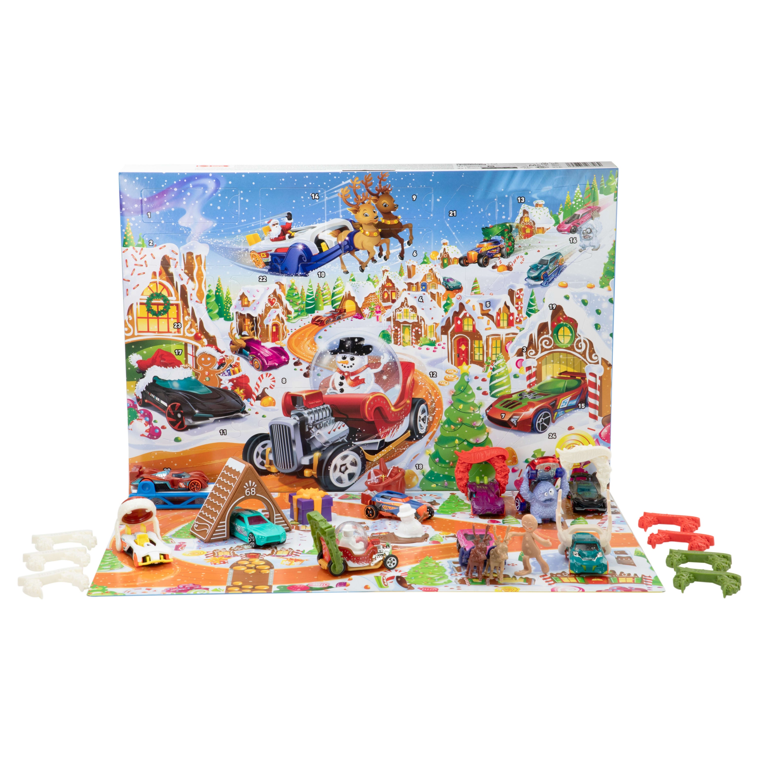 Адвент-календарь Hot Wheels 2025, 24 сюрприза, 10 машинок 1:64 — фото 8