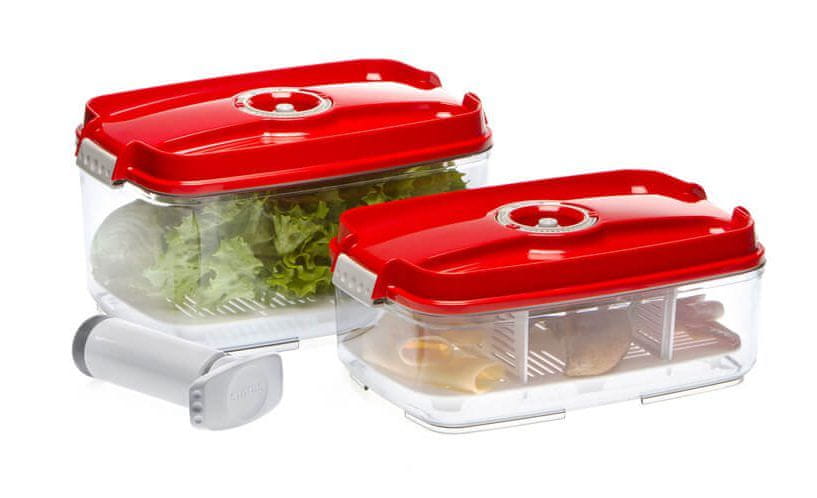 set veľkých vákuových dóz 178631, červená Sta 178631