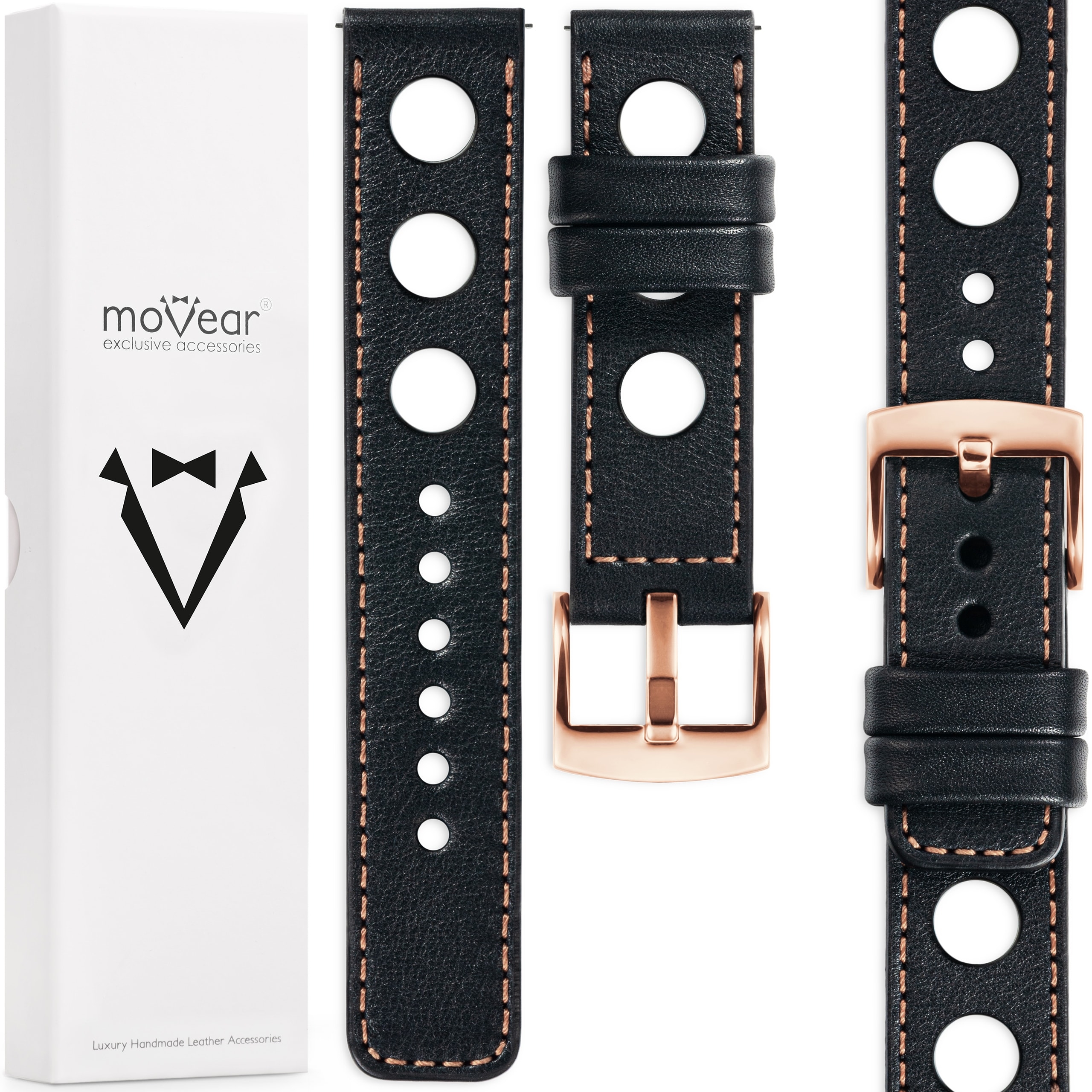 Prémiový Kožený opasek 24 mm pro prémiové hodinky, italský Movear Leather