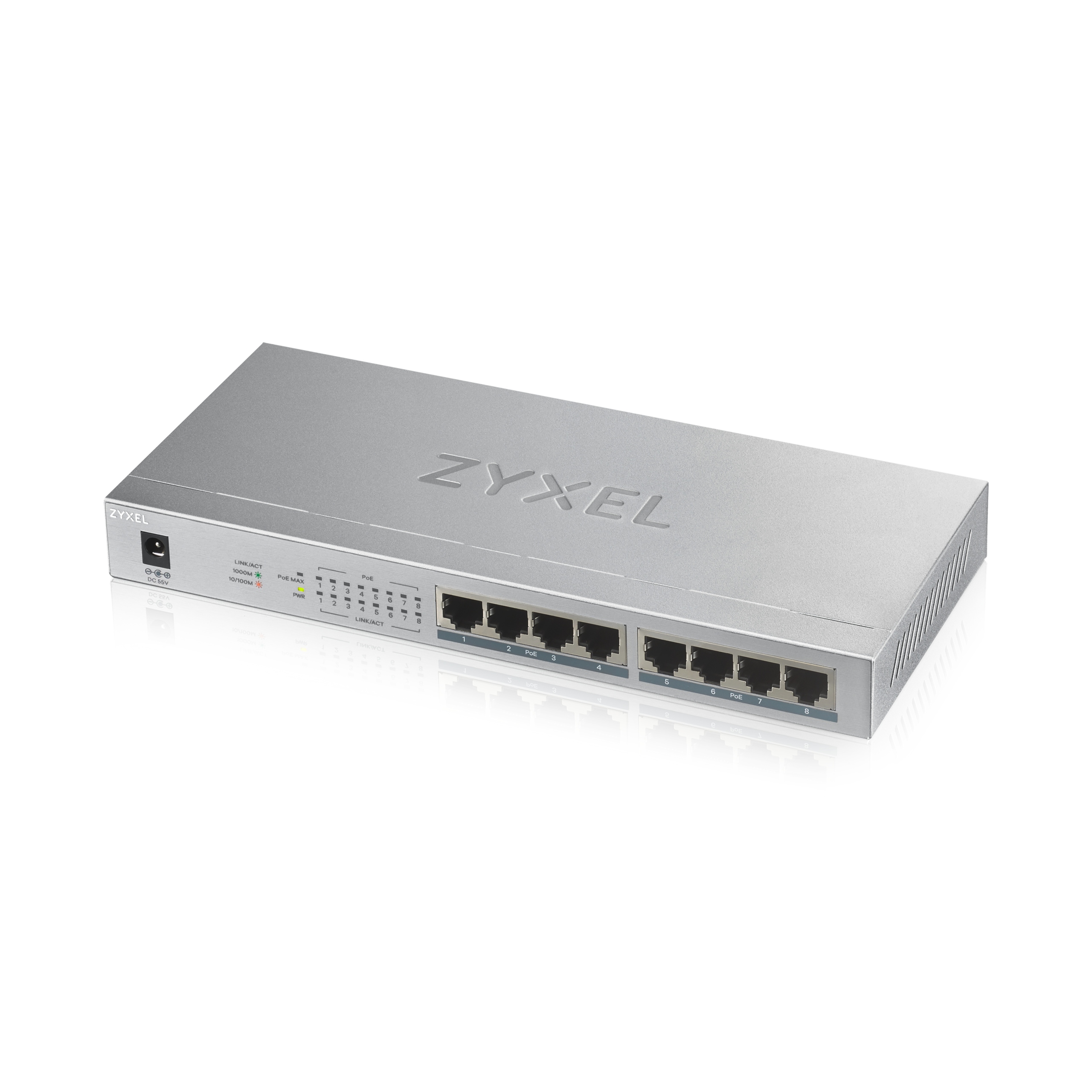 Switch Zyxel GS1008 Hp -EU0101F 8portový, strieborný