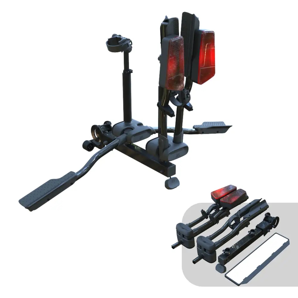 Bagażnik na hak holowniczy TMK czarny uchylany do 2 rowerów elektrycznych