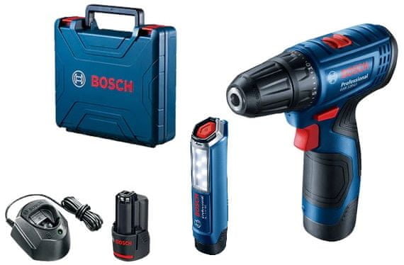 Wkrętarka Bosch Gsr 120-LI 30Nm 2x2.0Ah Walizka Latarka
