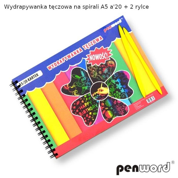 wydrapywanka tęczowa na spirali A5    a`20 — 3