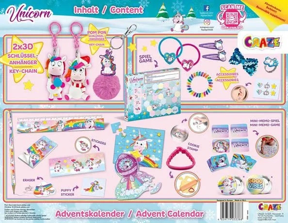 Адвент-календарь Craze Magic Box Единорог, фигурки-ластики и карандаш, от 4 лет — фото 4