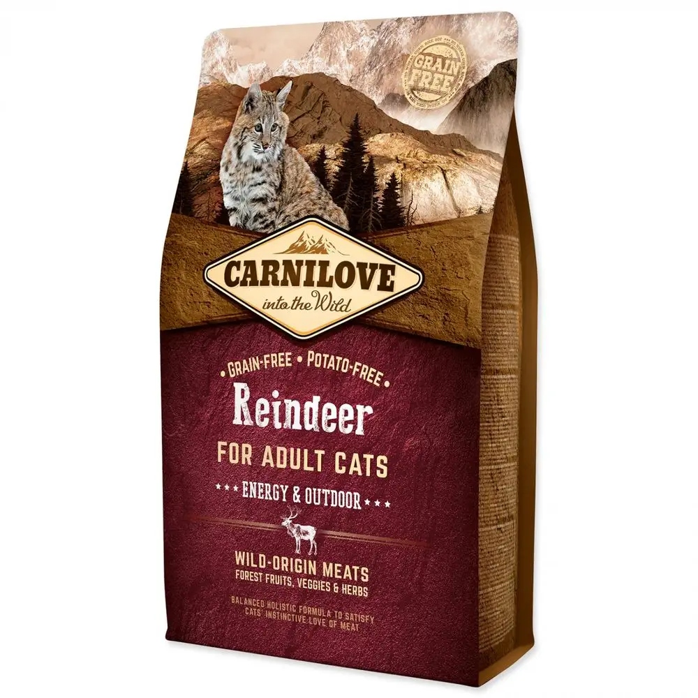 Levně Krmivo pro kočky Carnilove Cat Reindeer Energy & Outdoor 2 kg