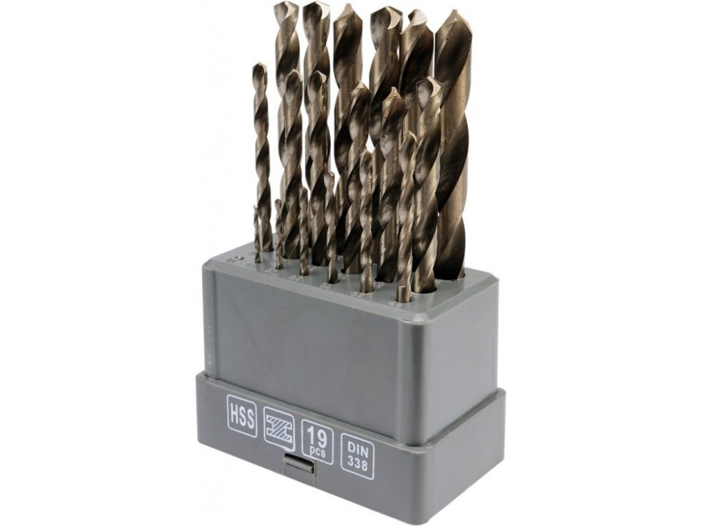 Свёрла по металлу HSS 1-10 мм / 19 шт. 21999V STHOR Sthor Brand